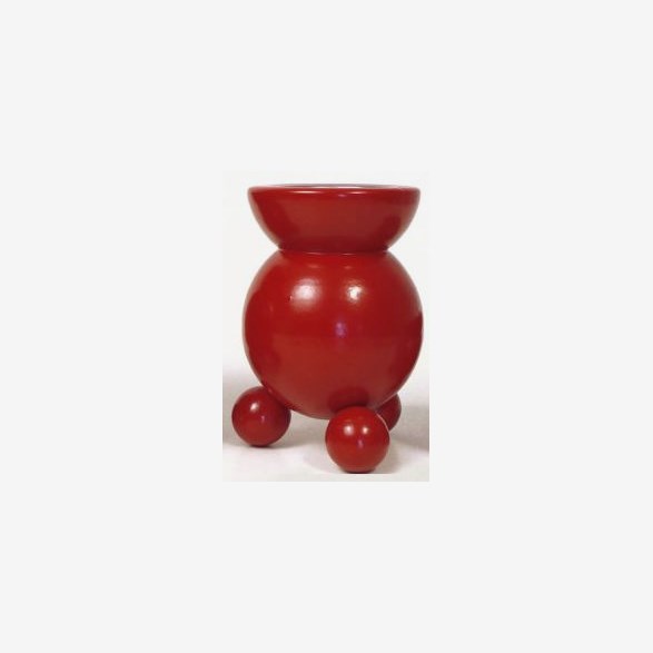 BLOCK CANDLEHOLDER 50MM CANDLE H.13CM RED