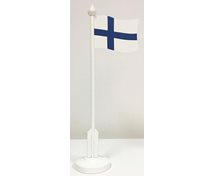 FINSK FLAGGA 32CM VIT STÅNG